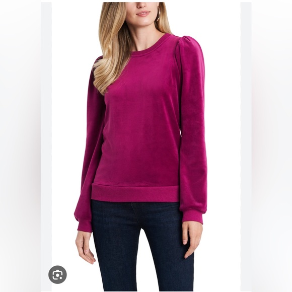 1. State Velour puff sleeve top - Picture 1 of 5